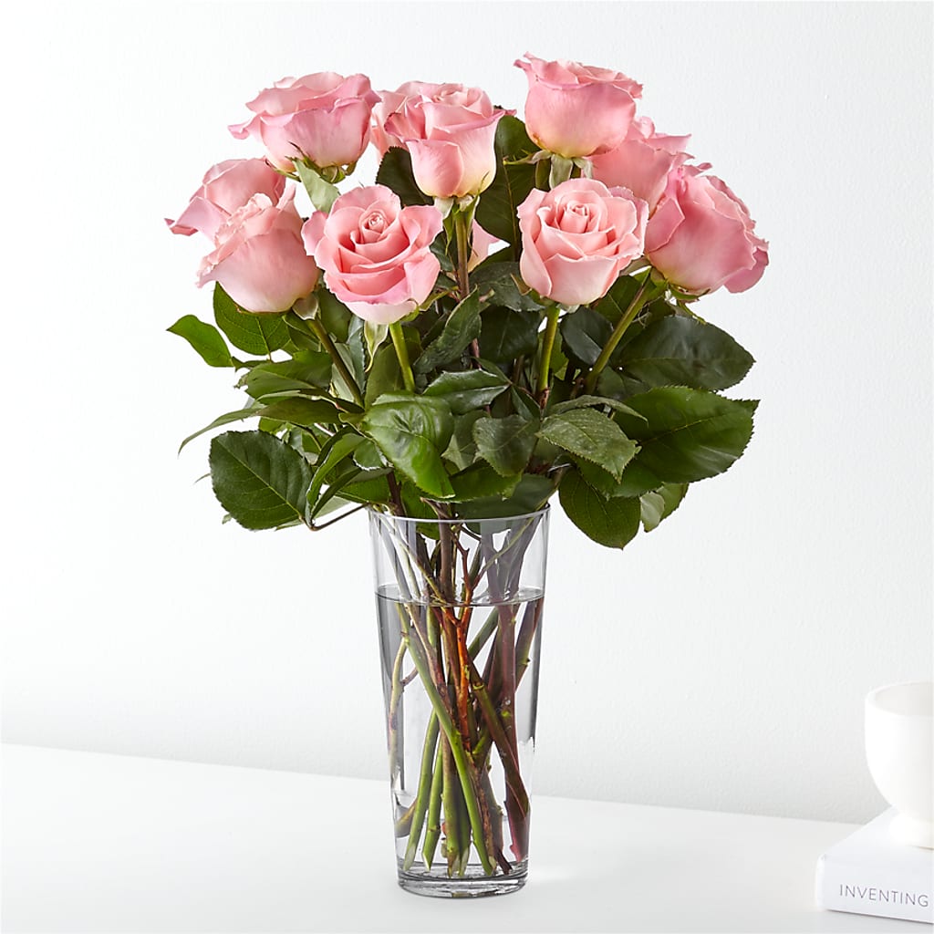 Long Stem Pink Rose Bouquet – Floral Villa, Whitewater WI
