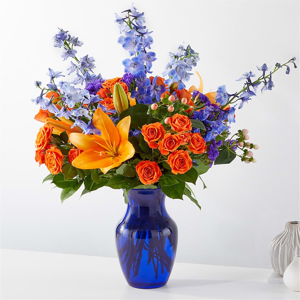 Radiant Citrus Bouquet – Floral Villa, Whitewater WI