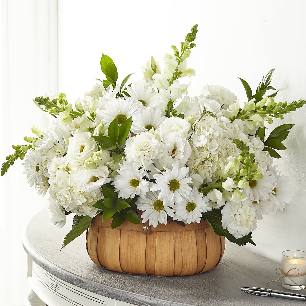 Pure Ivory Basket – Floral Villa, Whitewater WI