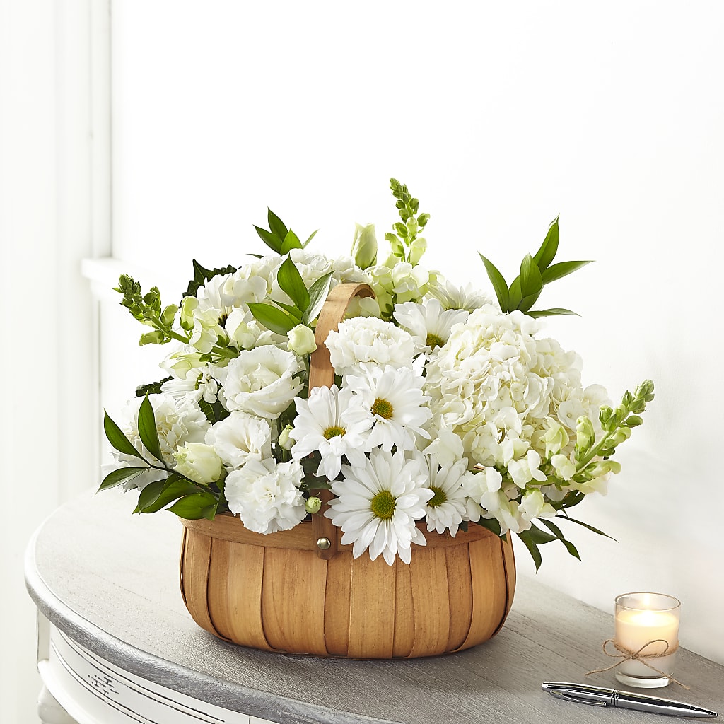 Pure Ivory Basket – Floral Villa, Whitewater WI