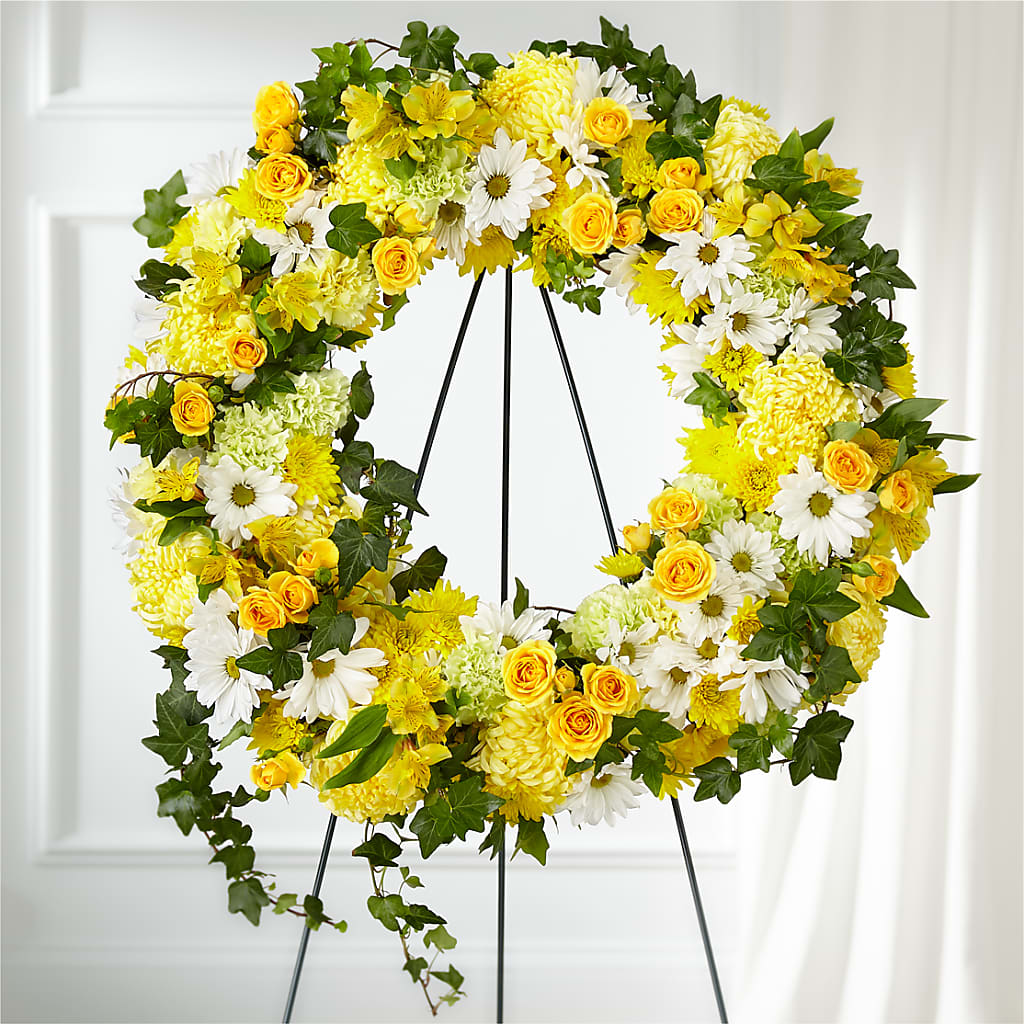 Golden Remembrance Wreath – Floral Villa, Whitewater WI