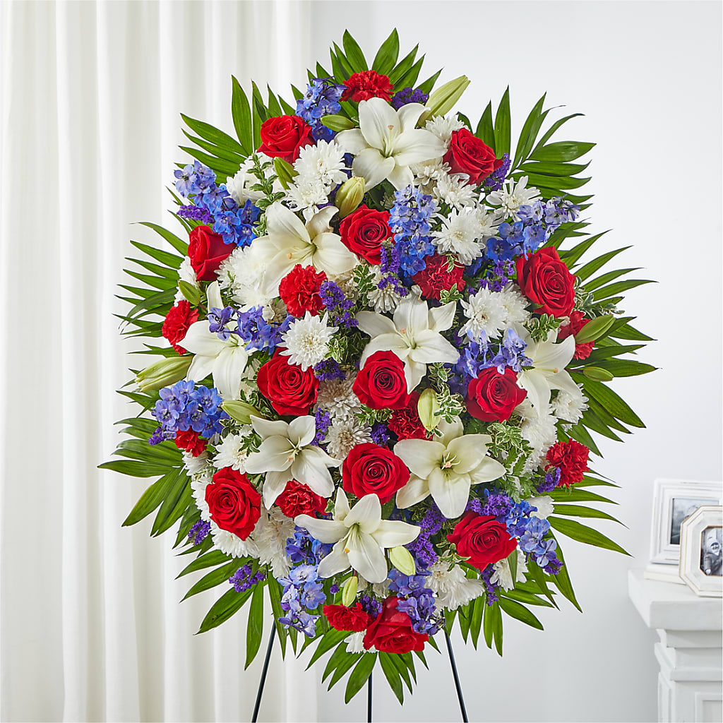 Cherished Service Standing Spray – Floral Villa, Whitewater WI