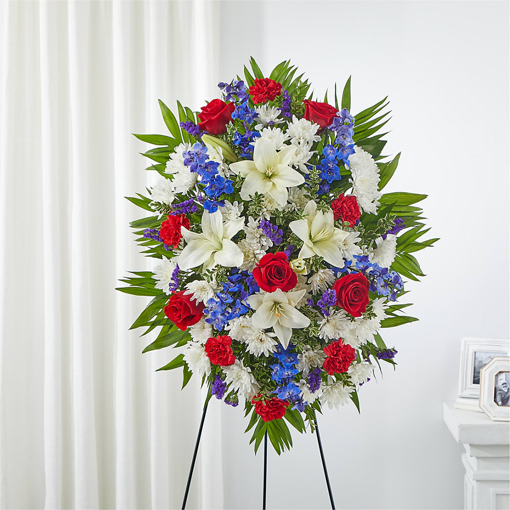 Cherished Service Standing Spray – Floral Villa, Whitewater WI