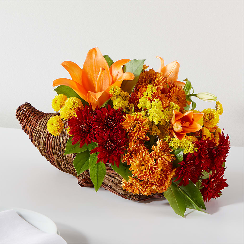 Bouquet of Blessings Cornucopia – Floral Villa, Whitewater WI