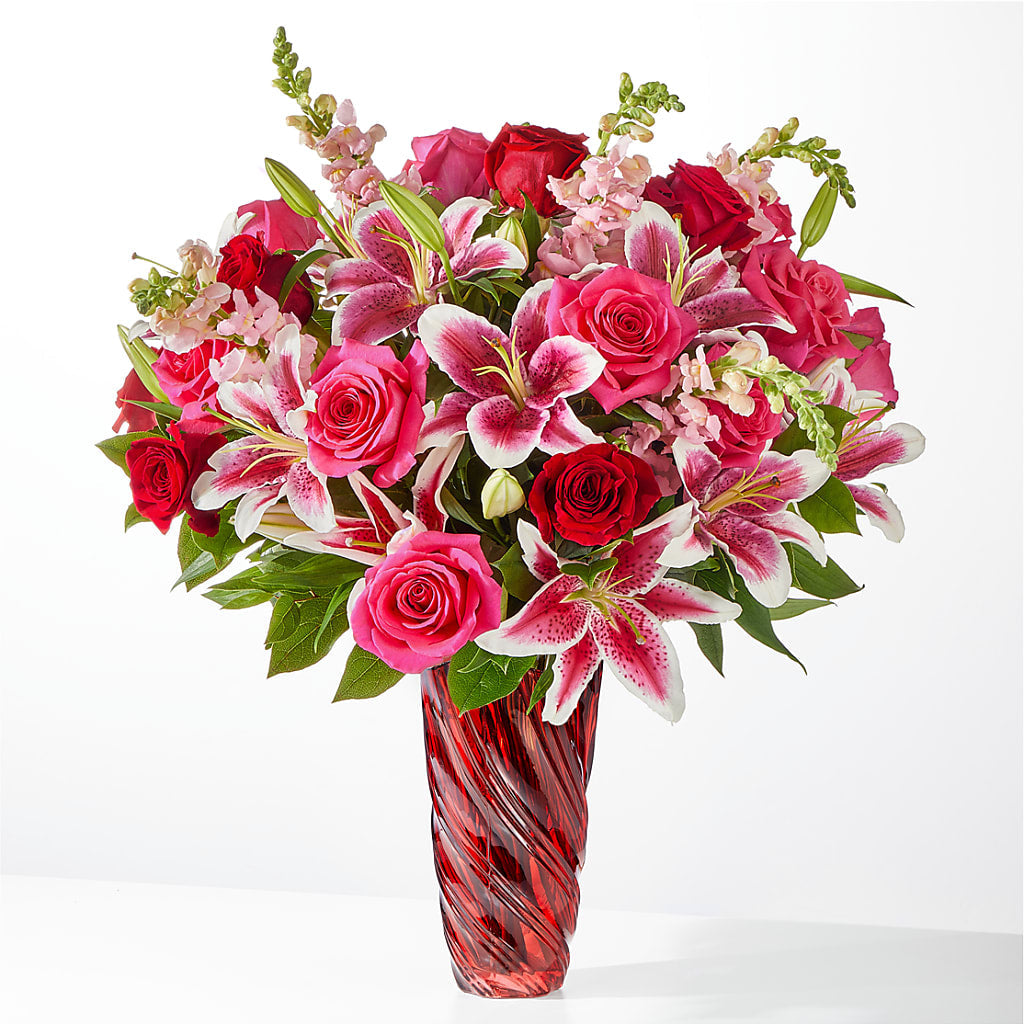 Always You Bouquet with Luxe Swirl Vase – Floral Villa, Whitewater WI