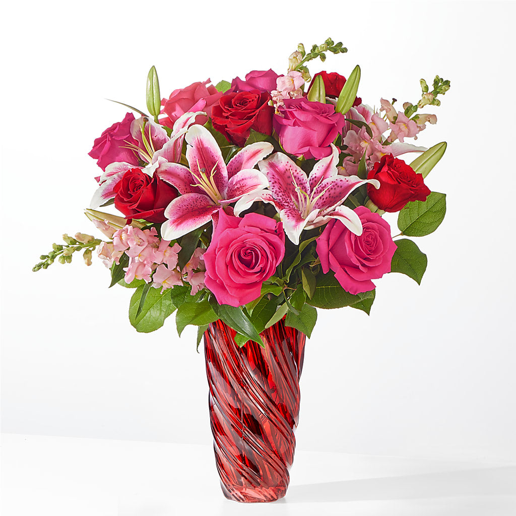 Always You Bouquet with Luxe Swirl Vase – Floral Villa, Whitewater WI