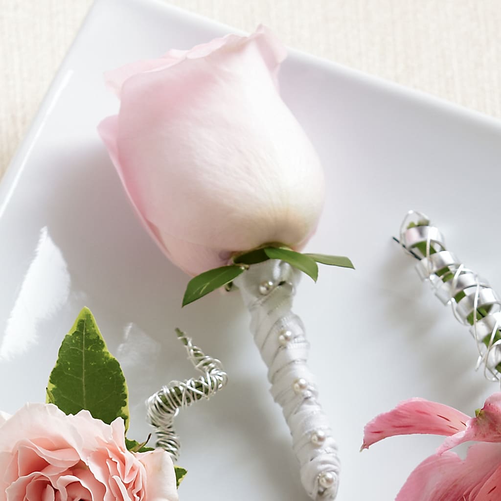 Pink Rose Boutonniere – Floral Villa, Whitewater WI