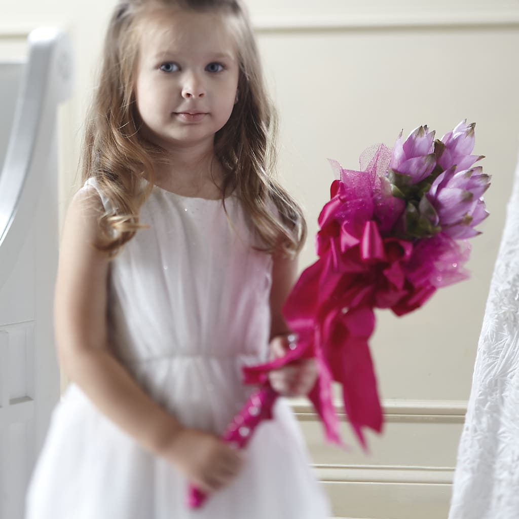 Sparkle Pink Flower Girl Bouquet – Floral Villa, Whitewater WI