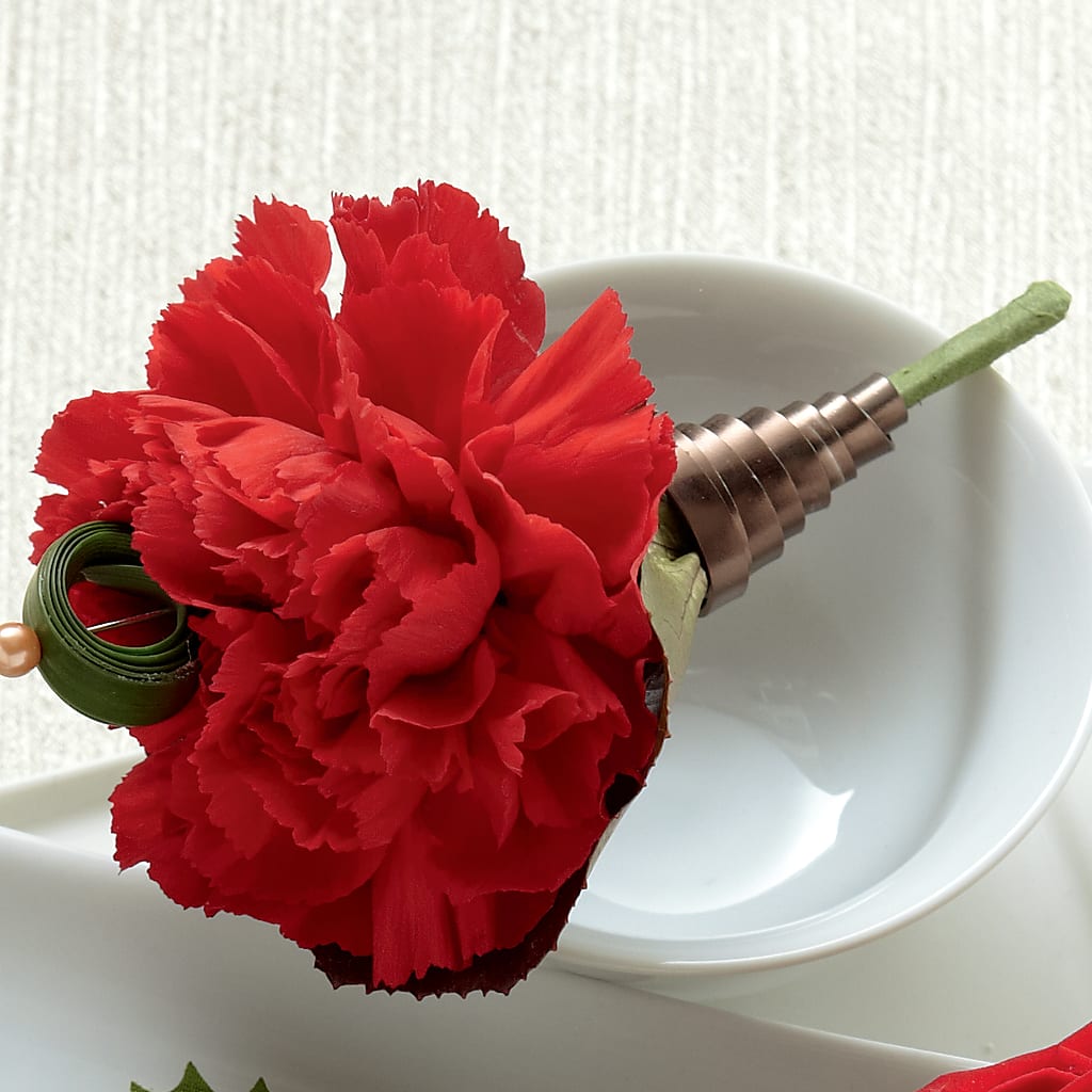 Red Carnation Boutonniere – Floral Villa, Whitewater WI