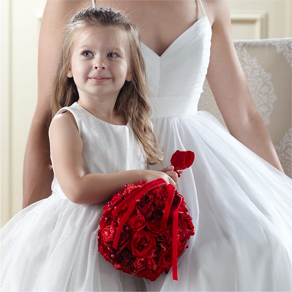 Pure at Heart Flower Girl Arrangement – Floral Villa, Whitewater WI