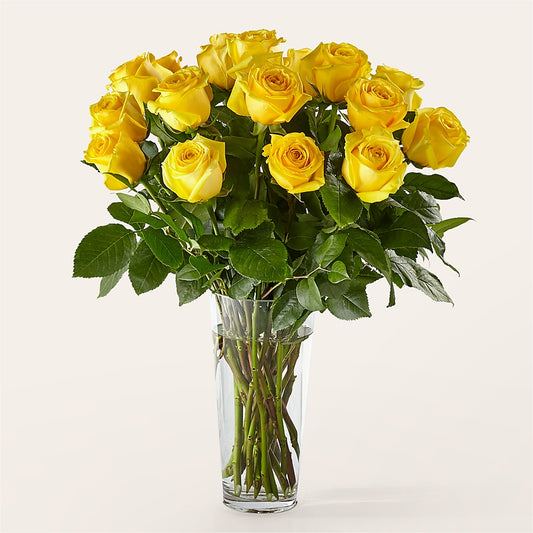 Long Stem Yellow Rose Bouquet –  Floral Villa, Whitewater WI