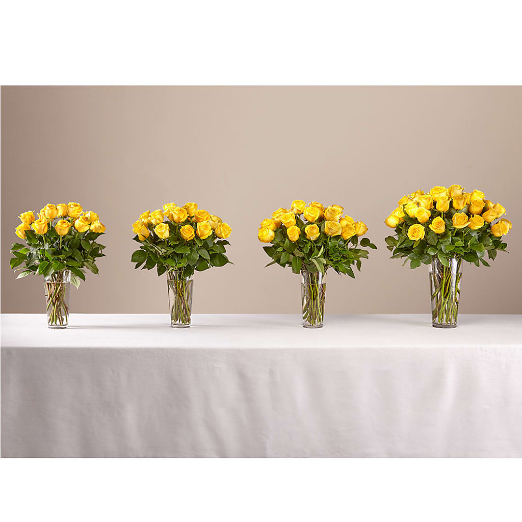 Long Stem Yellow Rose Bouquet –  Floral Villa, Whitewater WI