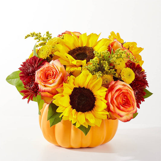 Golden Gourd Pumpkin Bouquet –  Floral Villa, Whitewater WI