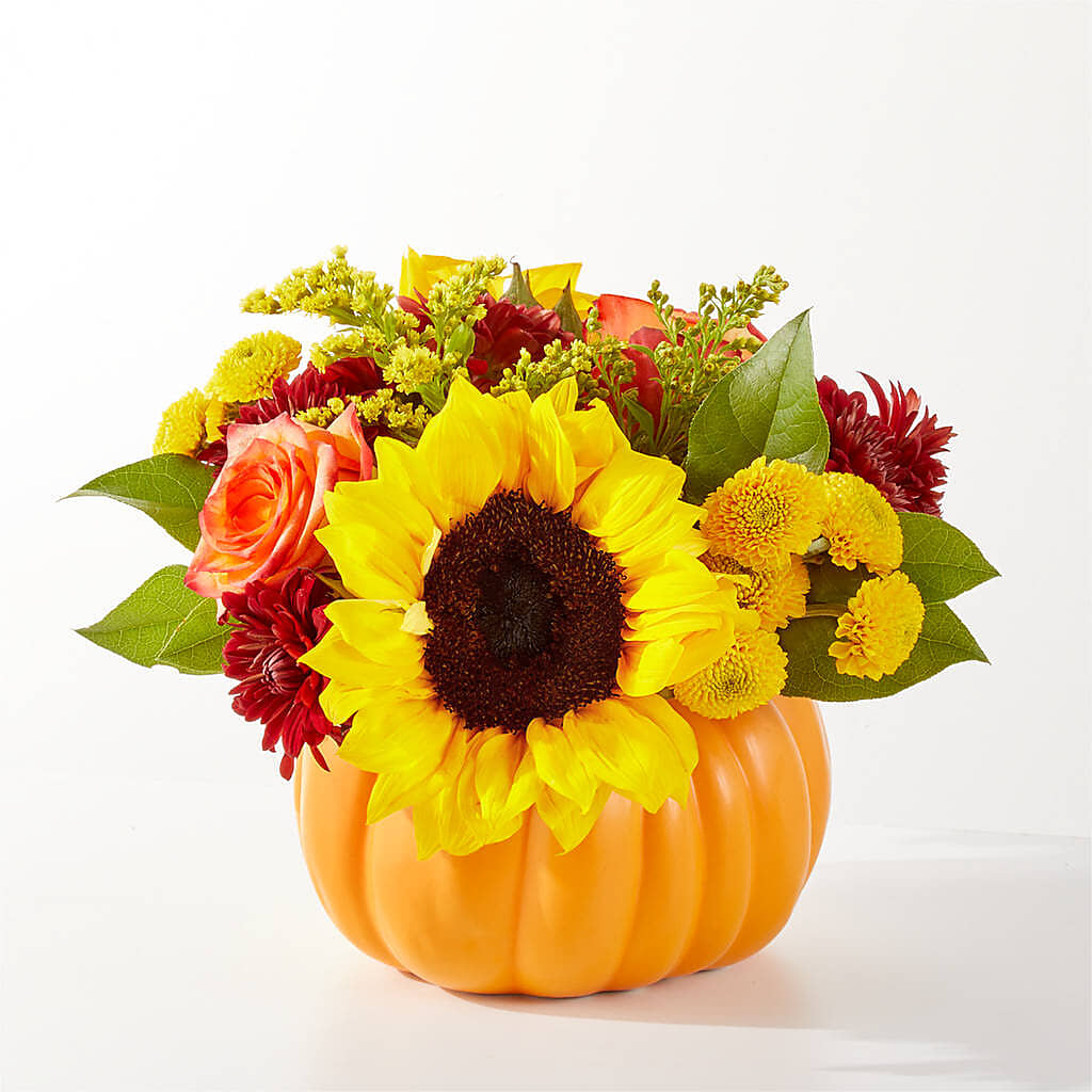 Golden Gourd Pumpkin Bouquet –  Floral Villa, Whitewater WI