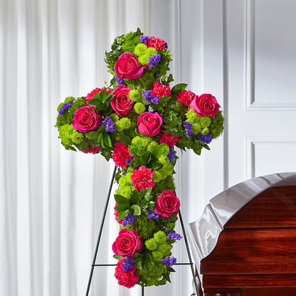 Tribute Rose Floral Cross –  Floral Villa, Whitewater WI