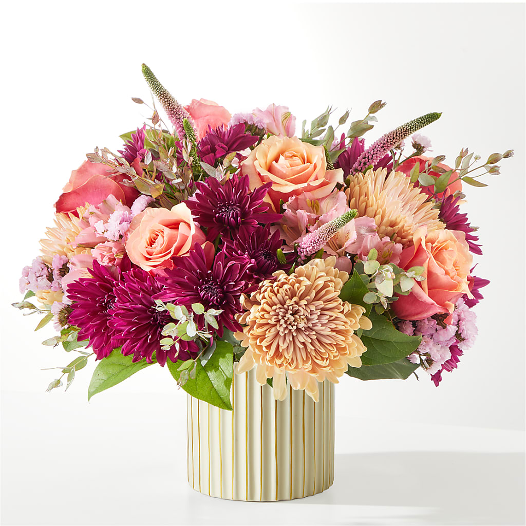 Berry Cobbler Bouquet with Ivory Vase –  Floral Villa, Whitewater WI