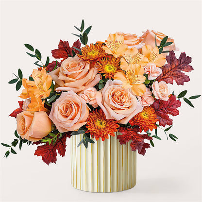 Spiced Latte Bouquet with Ivory Vase –  Floral Villa, Whitewater WI