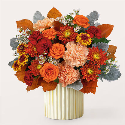 Merlot Bouquet with Ivory Vase –  Floral Villa, Whitewater WI
