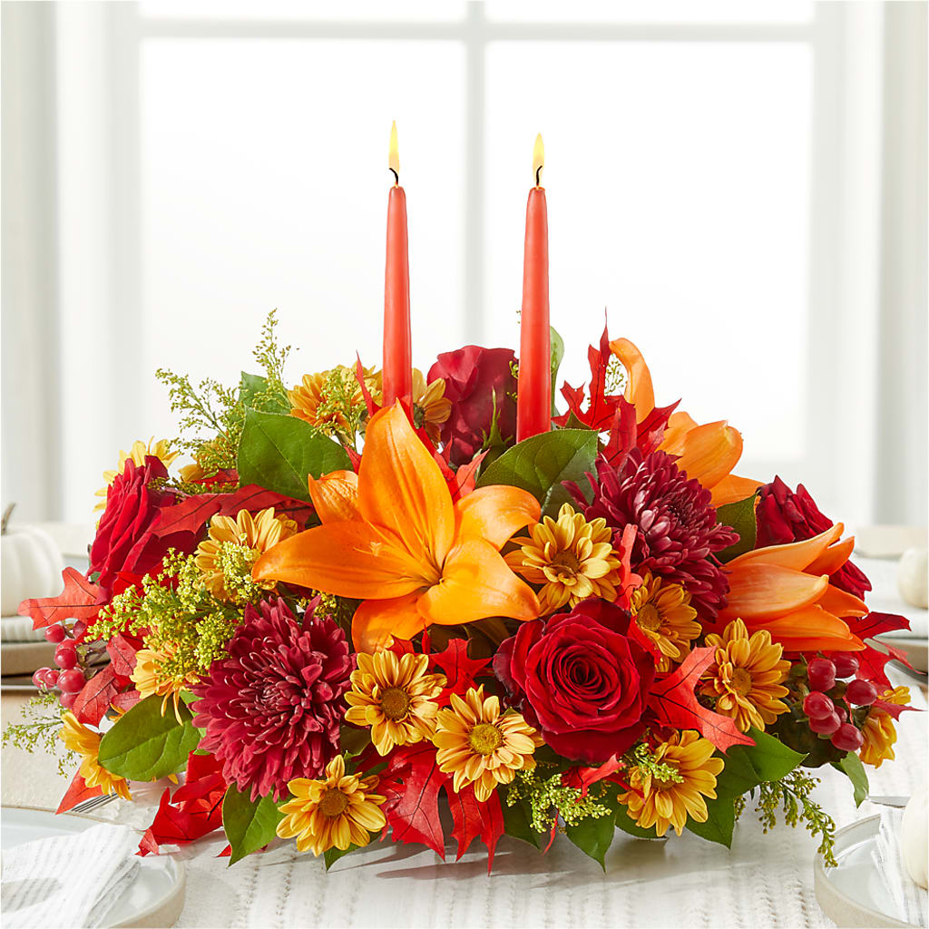 Autumn's Embrace Centerpiece –  Floral Villa, Whitewater WI