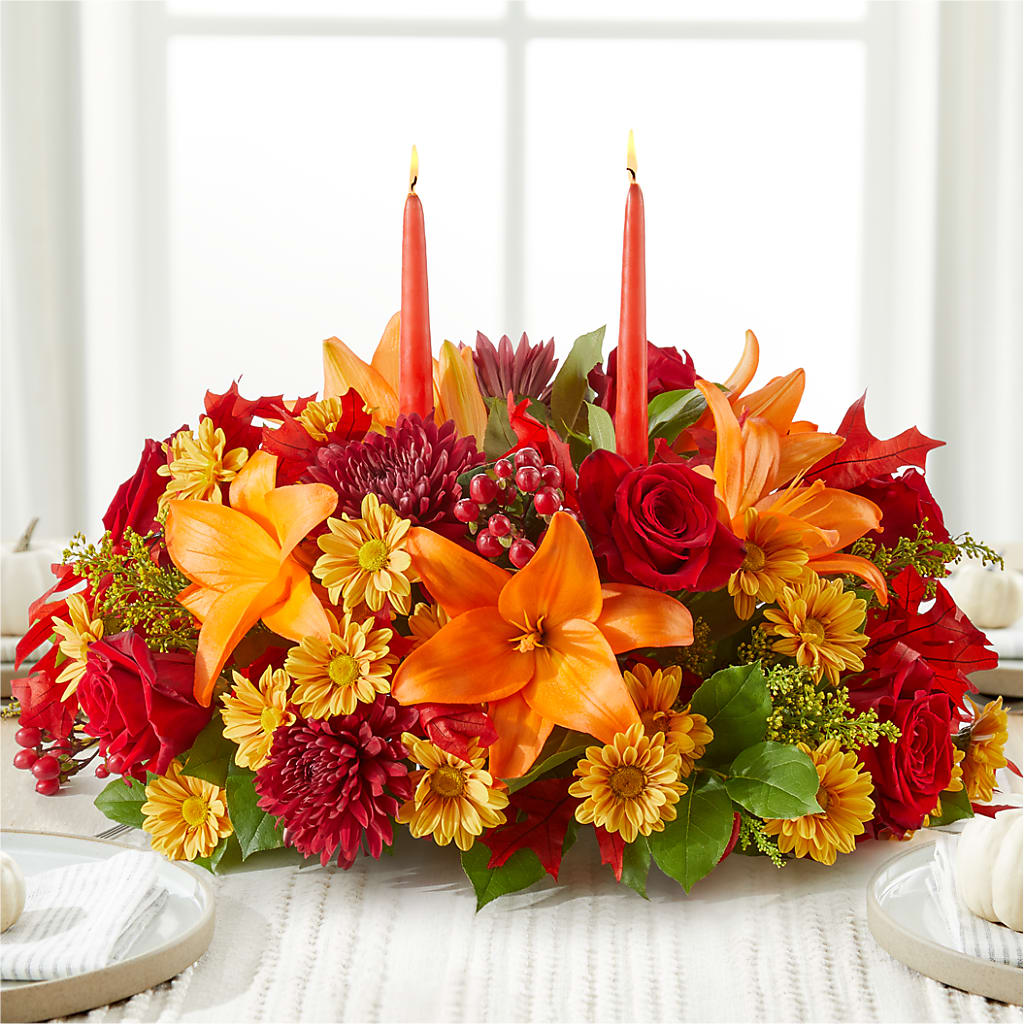 Autumn's Embrace Centerpiece –  Floral Villa, Whitewater WI