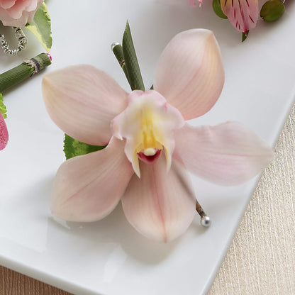 Pink Cymbidium Boutonniere –  Floral Villa, Whitewater WI