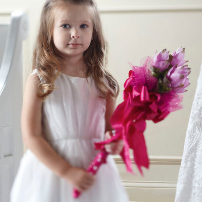 Sparkle Pink Flower Girl Bouquet –  Floral Villa, Whitewater WI